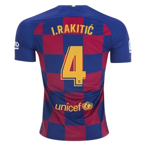 Camiseta Barcelona NO.4 I.Rakitic Primera equipación 2019-2020 Azul Rojo